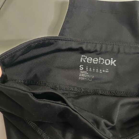 Reebok Womens Pants Size Small Cropped Capri Leggings Stretch Workout Black - Picture 6 of 11